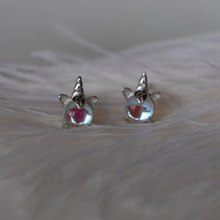 925 Sterling Silver Bead Ear Stud White Gold - One Size