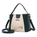 Animal Embroidered Faux Leather Crossbody Bag