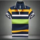 Stripe Short-sleeve Polo Shirt