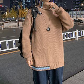 Long-sleeve Striped Turtle Neck Sweater