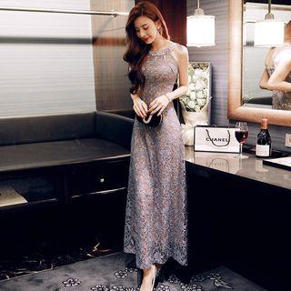 Halter Lace Evening Dress