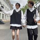 Couple-matching Long-sleeve Paneled Shirt