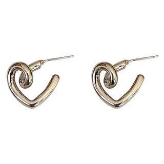 Twist Ear Stud 1 Pair - Ear Stund - S925silver - Gold - One Size