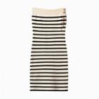Strapless Striped Knit Mini Sheath Dress