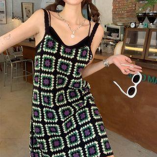 Spaghetti Strap Crochet Knit Dress