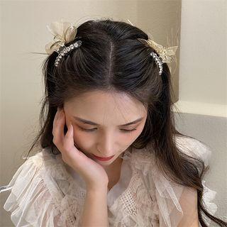 Rhinestone Ribbon Hair Clamp