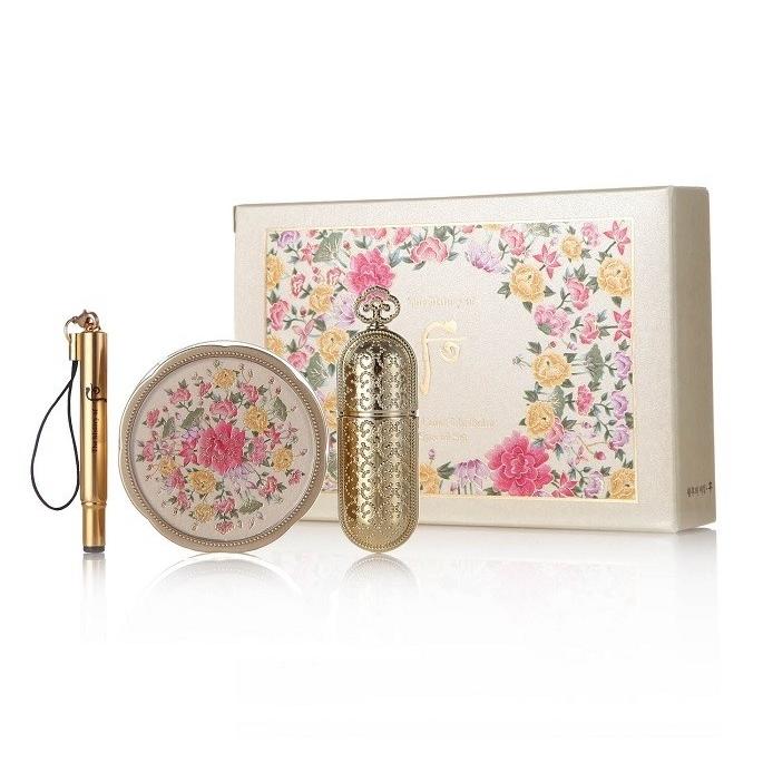 The History Of Whoo - Gongjinhyang Secret Court Special Set: Lip Balm 7g + Lipstick (#13 Pink Beige) + Brush 3 Pcs