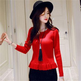 Frill Hem Knit Top