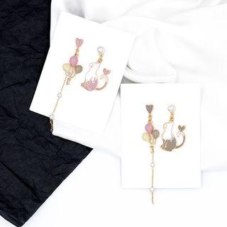 Cat Drop Earring / Clip On Earring