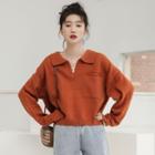 V-neck Sweater Pumpkin - One Size
