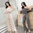 Sheer Panel Tube Jumpsuit