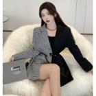 Two-tone Blazer With Belt