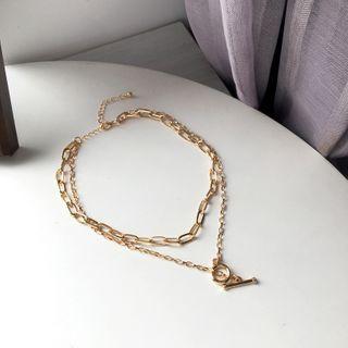 Alloy Layered Choker 1 Piece - Necklace - One Size