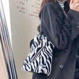 Animal Print Fleece Shoulder Bag