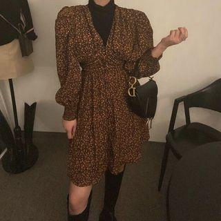Long-sleeve Top / Floral Print Dress