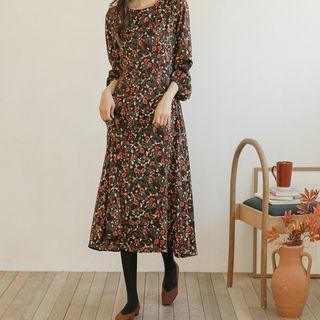 Round Neck Floral Long Dress