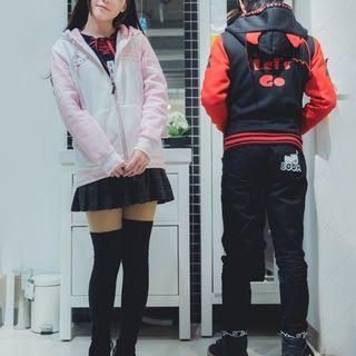 Printed Hooded Zip Couple Matching Jacket