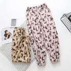 Animal Print Faux Suede Harem Pants
