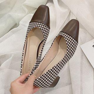 Houndstooth Block-heel Pumps