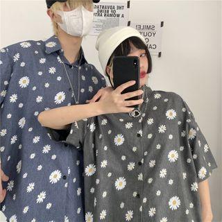 Daisy Print Short-sleeve Shirt