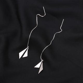 Triangle Sterling Silver Dangle Earring 1 Pair - Silver - One Size