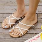 Toe-loop Braided-strappy Sandals