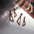Non-matching Alloy Triangle Dangle Earring
