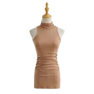 High Neck Sleeveless Bodycon Dress
