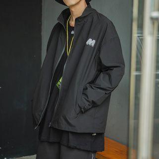Stand-collar Lettering Jacket