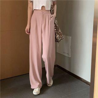 Plain Wide-leg Shift Pants