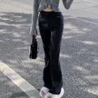Buttoned Hem Bootcut Jeans