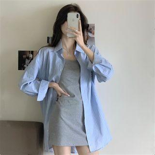 Striped Shirt / Mini Sheath Tank Dress