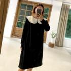 Puritan-collar Sweatshirt Dress
