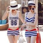 Set: Striped Bikini + Tank Top