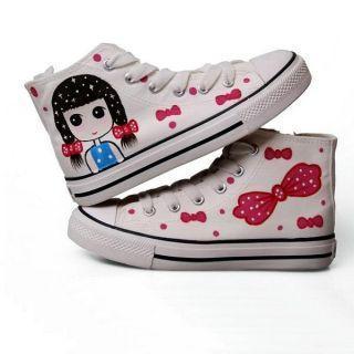 High-top Printed Canvas Sneakers