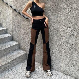 Colorblock Bootcut Pants