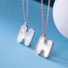 925 Sterling Silver Shell Letter H Pendant Necklace