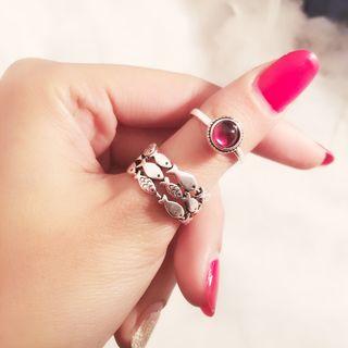 925 Sterling Silver Fish / Bead Ring / Set