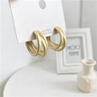 Matte Alloy Layered Hoop Earring