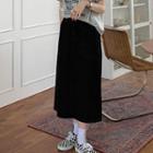 Midi A-line Denim Skirt Black - One Size