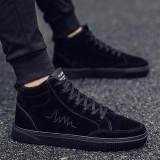 Faux-suede High-top Athletic Sneakers