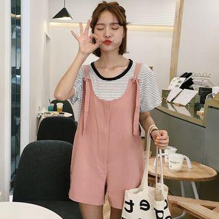 Plain Wide-leg Jumper Shorts