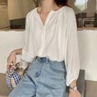 3/4-sleeve Blouse / Striped Long-sleeve T-shirt
