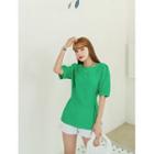Square-neck Tie-waist Pleated Blouse