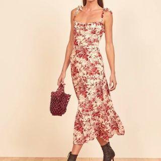 Print Tie Strap Maxi Dress