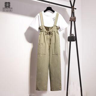 Set: Lettering Short-sleeve T-shirt + Jumper Pants