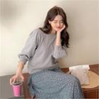 3/4-sleeve Cotton Sweatshirt