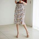 Beribboned Floral H-line Skirt