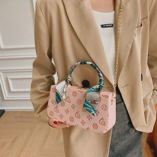 Chain Strap Faux Leather Crossbody Box Bag