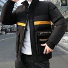 Stand Collar Color Block Padded Jacket